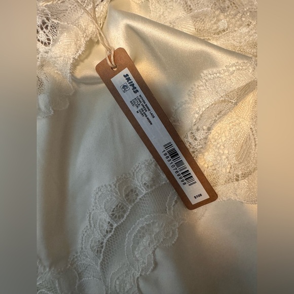 Skims Woven Shine lace Midi Slip Dress - Picture 6 of 10